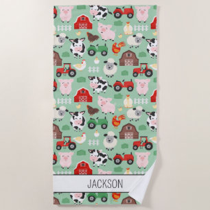 Barnyard Pattern Farm Tier Niedliche Kinder Strandtuch