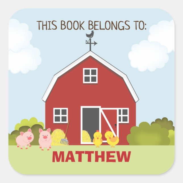 Barnyard Quadratischer Aufkleber (Vorderseite)