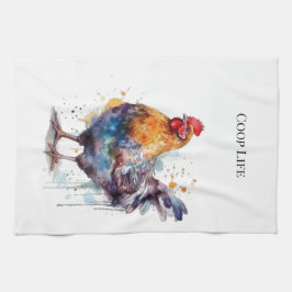 Barnyard Splendor: Wasserfarbenhen, benutzerdefini Geschirrtuch