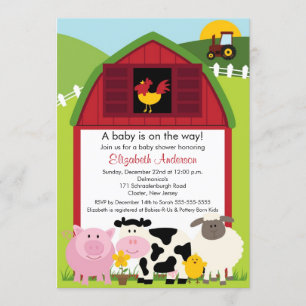 Barnyard-Tier-Babyparty-Einladung Einladung