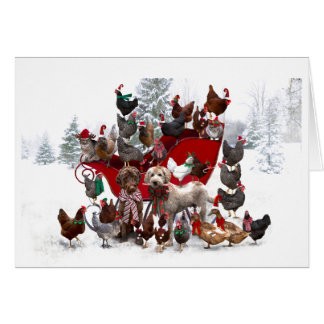 BARNYARD-TIERE MIT SCHLECHTER CHRISTMAS-KARTE