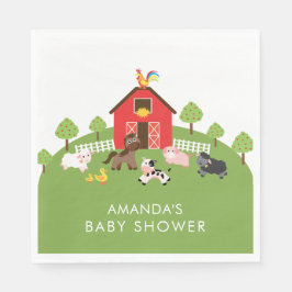 Barnyard Tiere Neutral Baby Shower Paper Napkins Serviette
