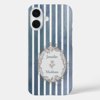 Barock Blaugraue Wasserfarbe Streifen