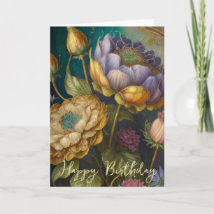 Barock-Blumen-Geburtstag Karte