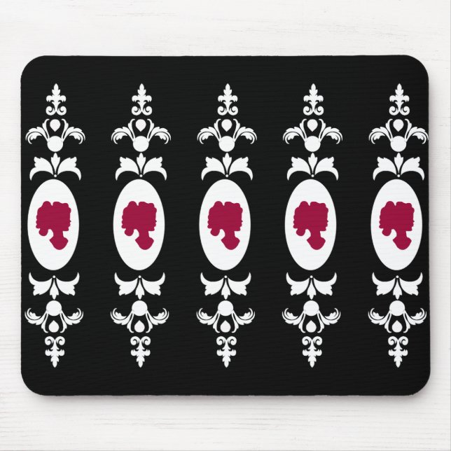 Barock Damask Cameo Mousepad (Vorne)