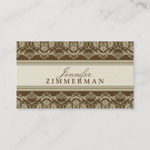 Barock Damast Designer Visitenkarte :: taupe