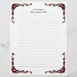 Barock Elegance - Schwarz Linz Briefbogen