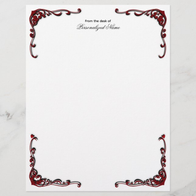 Barock Elegante - Schwarz, unverbaut Briefbogen (Vorderseite)