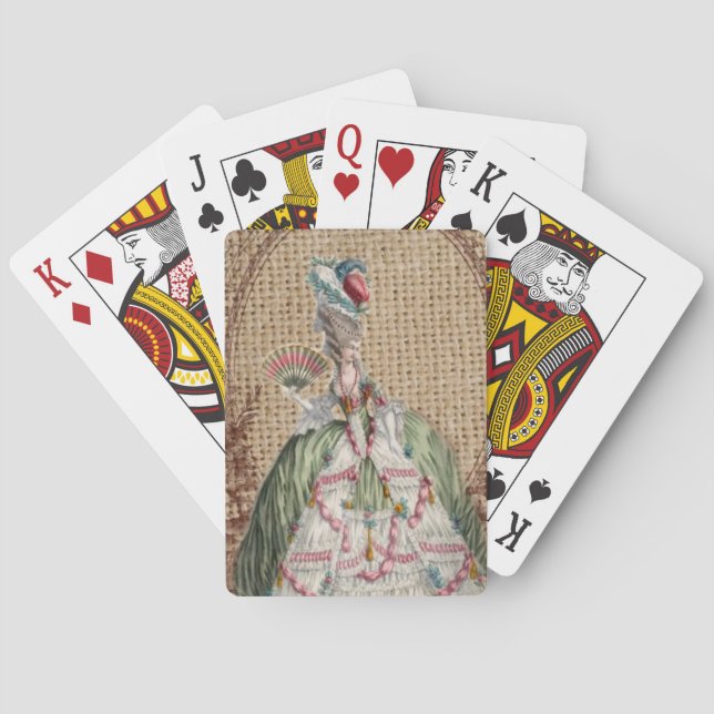 Barock-Franzosen-Burlap Marie Antoinette Spielkarten (Rückseite)