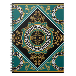 Barock Gold: Schwarze Eleganz Notizblock