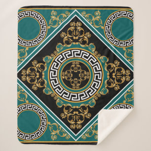 Barock Gold: Schwarze Eleganz Sherpadecke
