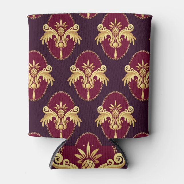 Barock Gold Sconce Magenta Muster Dosenkühler (Vorderseite)