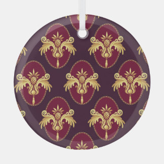 Barock Gold Sconce Magenta Muster Ornament Aus Glas