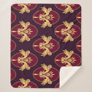 Barock Gold Sconce Magenta Muster Sherpadecke