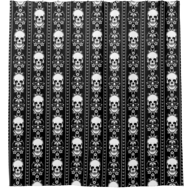 Barock-Gothic-Schädelstreifen Duschvorhang (Vorderseite)