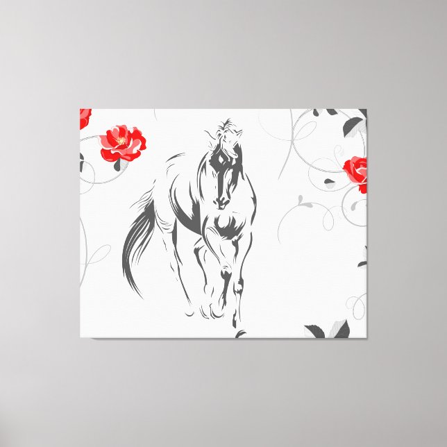 Barock Horse Canvas Print Leinwanddruck (Vorderseite)