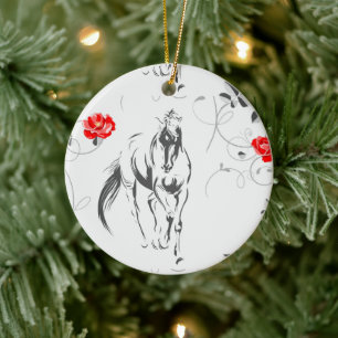 Barock Horse Keramik Ornament