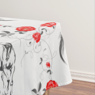 Barock Horse Tablecloth Tischdecke