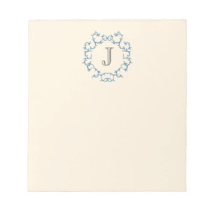 Barock-Monogramm - Blau Notizblock