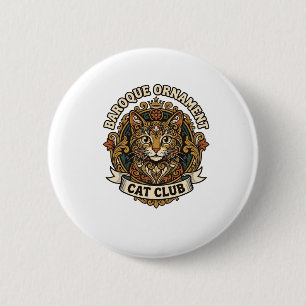 Barock-Ornament Katze Katzenliebhaber-Geschenk - B Button
