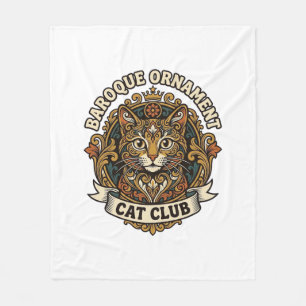 Barock-Ornament Katze Katzenliebhaber-Geschenk - B Fleecedecke