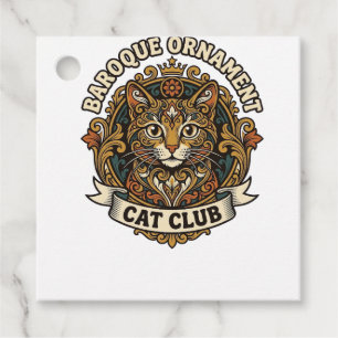 Barock-Ornament Katze Katzenliebhaber-Geschenk - B Geschenkanhänger