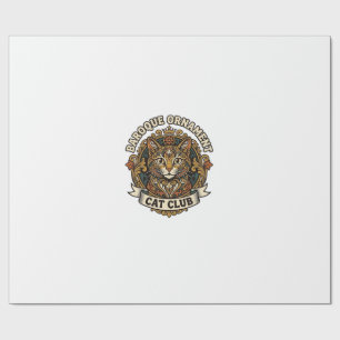 Barock-Ornament Katze Katzenliebhaber-Geschenk - B Geschenkpapier