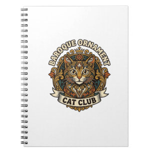 Barock-Ornament Katze Katzenliebhaber-Geschenk - B Notizblock