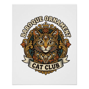 Barock-Ornament Katze Katzenliebhaber-Geschenk - B Poster