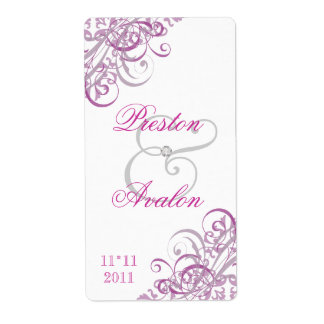 Barock Pink Scroll Weißes Hochzeitweiliges Weinlab