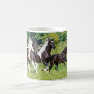 Barock Pinto Pferde Herde mit Niedlichem Foal Gall Kaffeetasse