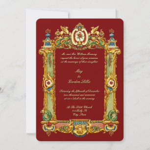 Barock Rococo Rocaille Greifen Rahmen Hochzeit Einladung