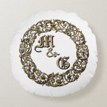 Barock-Rokokó-Kartuschen-Monogramm-Eheringe