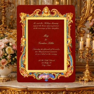 Barock Rokoko Rocaille Louis XV Rahmen Hochzeit Einladung