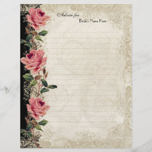 Barock Stil Vintage Rose Schwarz und Creme Spitze Flyer