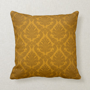 Barock-Vintager Damast Gold Kissen