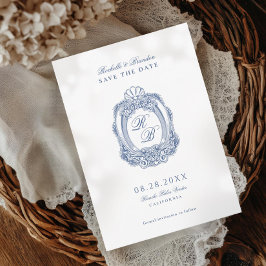 Barock Wappen Französisch Blauer Hochzeitstag Save The Date