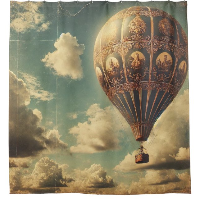🎈 Barockaufstieg - surrealistische Traumlandschaf Duschvorhang (Vorderseite)