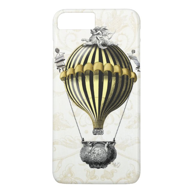 Barockballon Schwarz Gelb Case-Mate iPhone Hülle (Rückseite)
