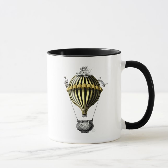 Barockballon Schwarz Gelb Tasse (Rechts)