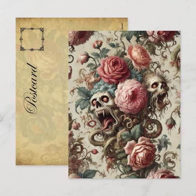 Barockbeerdigung - Gotische Viktorianische Feiertagspostkarte (Vorne/Hinten)