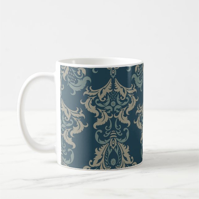 Barockblumenmuster. Klassischer Blumenschmuck. v Kaffeetasse (Links)