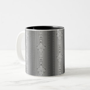 Barockblumenmuster mit grauer Tasse
