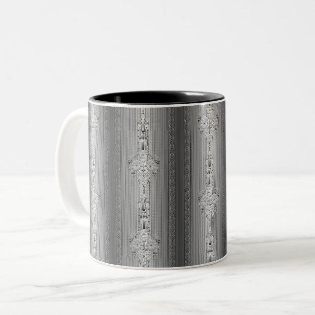 Barockblumenmuster mit grauer Tasse (Vorderseite Links)