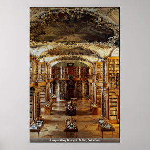 Barocke Abtei-Bibliothek, St Gallen, die Schweiz Poster