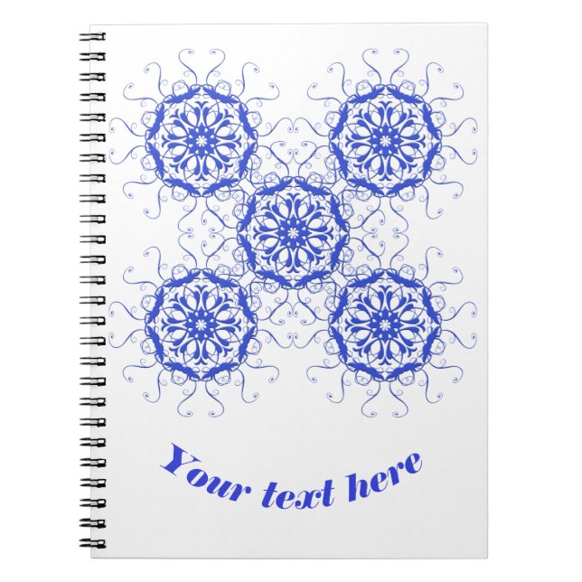 barocke Art blaues element.text. Notizblock (Vorderseite)