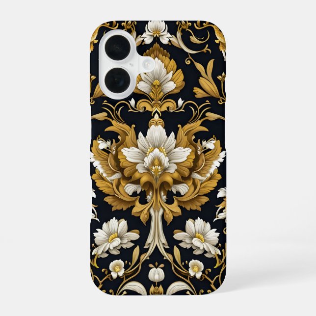 Barocke Blumen iPhone 16 Hülle (Rückseite)