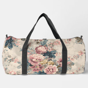 Barocke Blütenpracht Blumen-Tapete Duffle Bag
