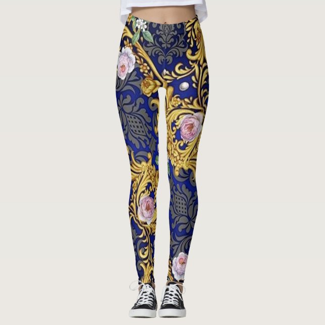Barocke der Entwurfs-Leggings der Frauen Leggings (Vorderseite)