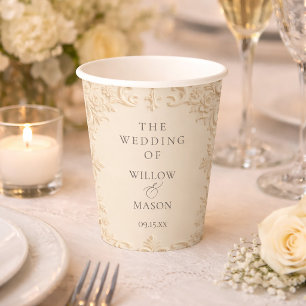 Barocke Eleganz Hochzeit Pappbecher